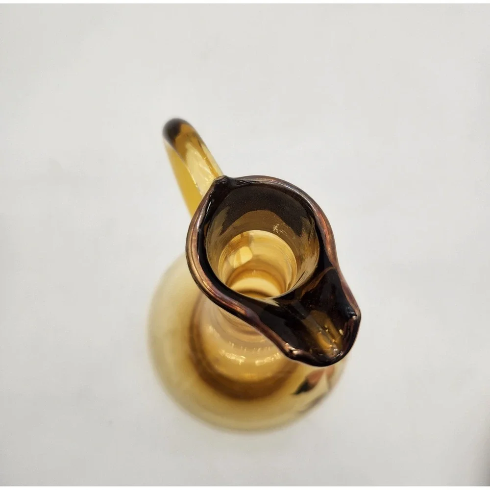 Vintage Moser MCM Limited Edition Amber Glass Decanter Gold Overlay Rose Floral‎